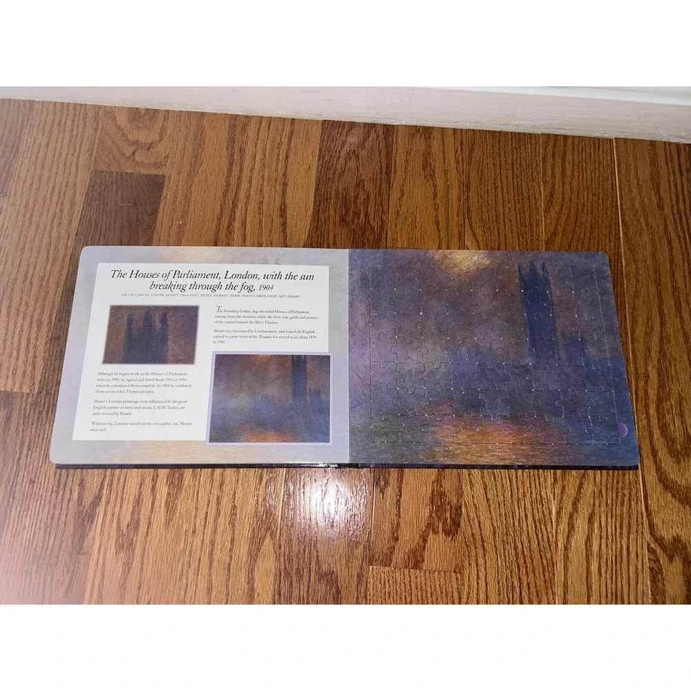 Claude Monet Jigsaw Book with Six 63-Piece Jigsaw Puzzles Impressionist Art